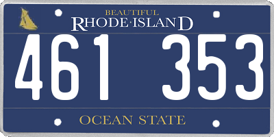 RI license plate 461353