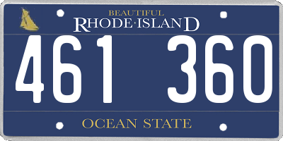 RI license plate 461360