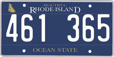 RI license plate 461365