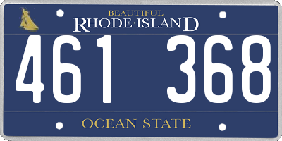 RI license plate 461368