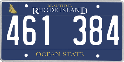 RI license plate 461384