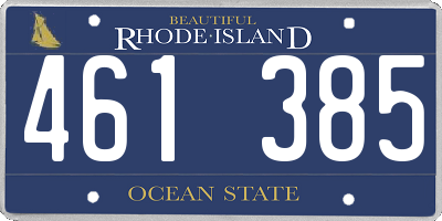 RI license plate 461385