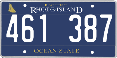 RI license plate 461387