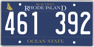 RI license plate 461392