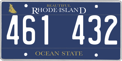 RI license plate 461432