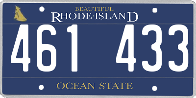 RI license plate 461433