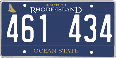 RI license plate 461434