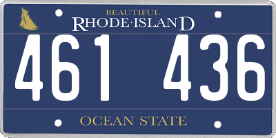 RI license plate 461436
