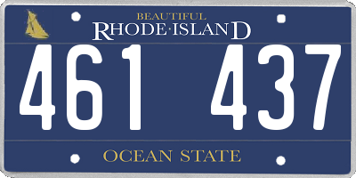 RI license plate 461437