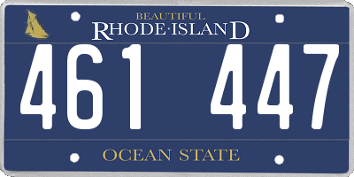 RI license plate 461447