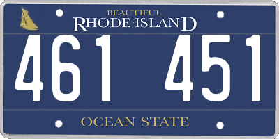 RI license plate 461451
