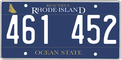 RI license plate 461452