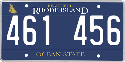RI license plate 461456