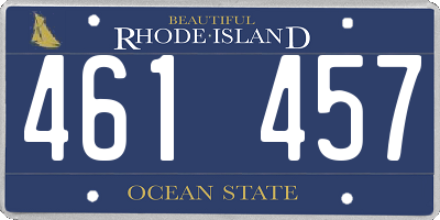 RI license plate 461457
