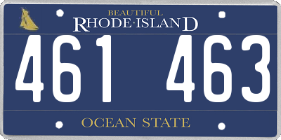 RI license plate 461463