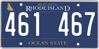 RI license plate 461467