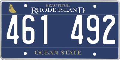 RI license plate 461492