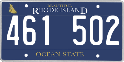 RI license plate 461502