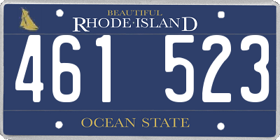 RI license plate 461523