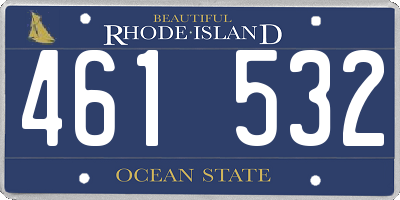 RI license plate 461532
