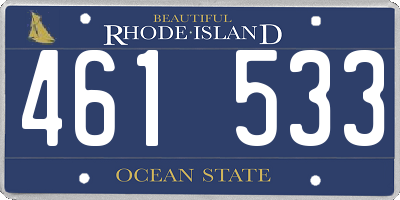 RI license plate 461533