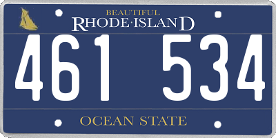 RI license plate 461534