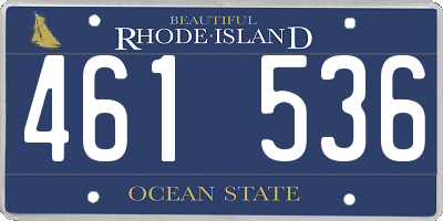 RI license plate 461536