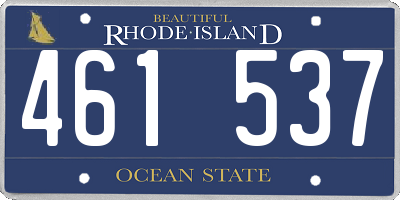 RI license plate 461537