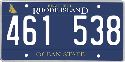 RI license plate 461538