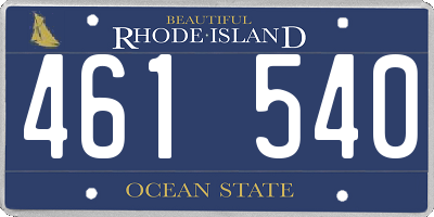 RI license plate 461540