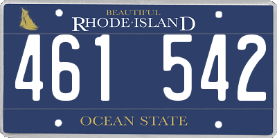 RI license plate 461542