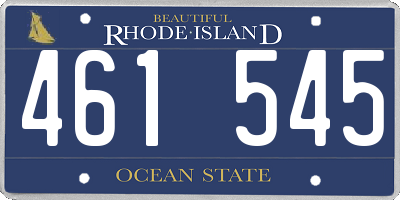 RI license plate 461545