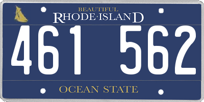 RI license plate 461562