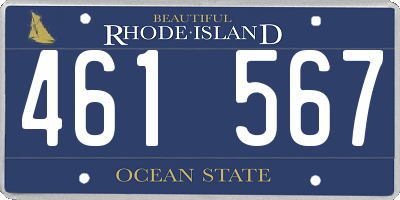 RI license plate 461567