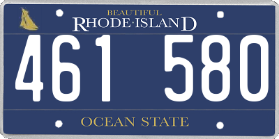 RI license plate 461580