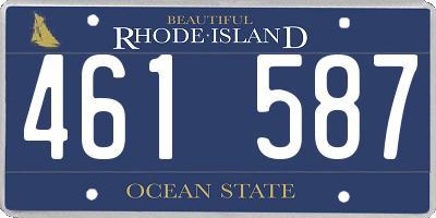 RI license plate 461587
