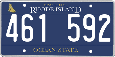 RI license plate 461592