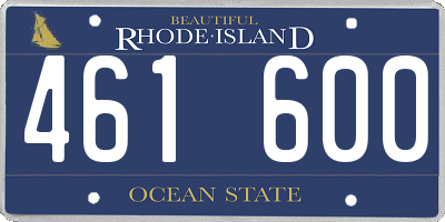 RI license plate 461600