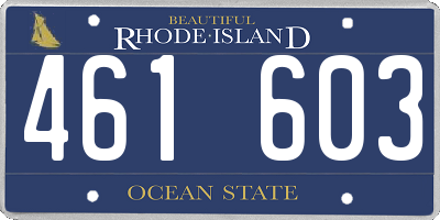 RI license plate 461603