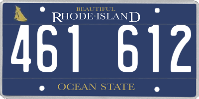 RI license plate 461612