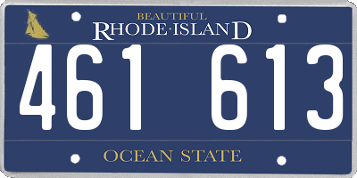 RI license plate 461613