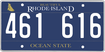 RI license plate 461616