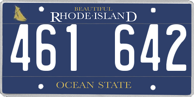 RI license plate 461642