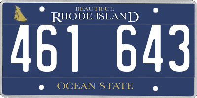 RI license plate 461643