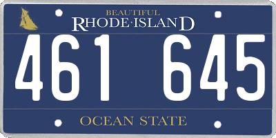 RI license plate 461645