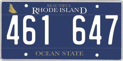 RI license plate 461647
