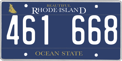 RI license plate 461668