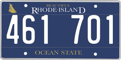 RI license plate 461701