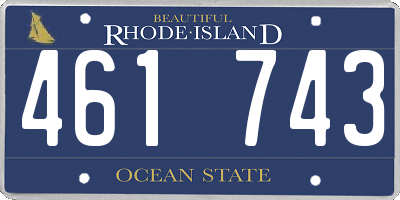 RI license plate 461743