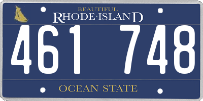 RI license plate 461748